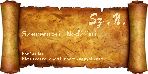 Szerencsi Noémi névjegykártya